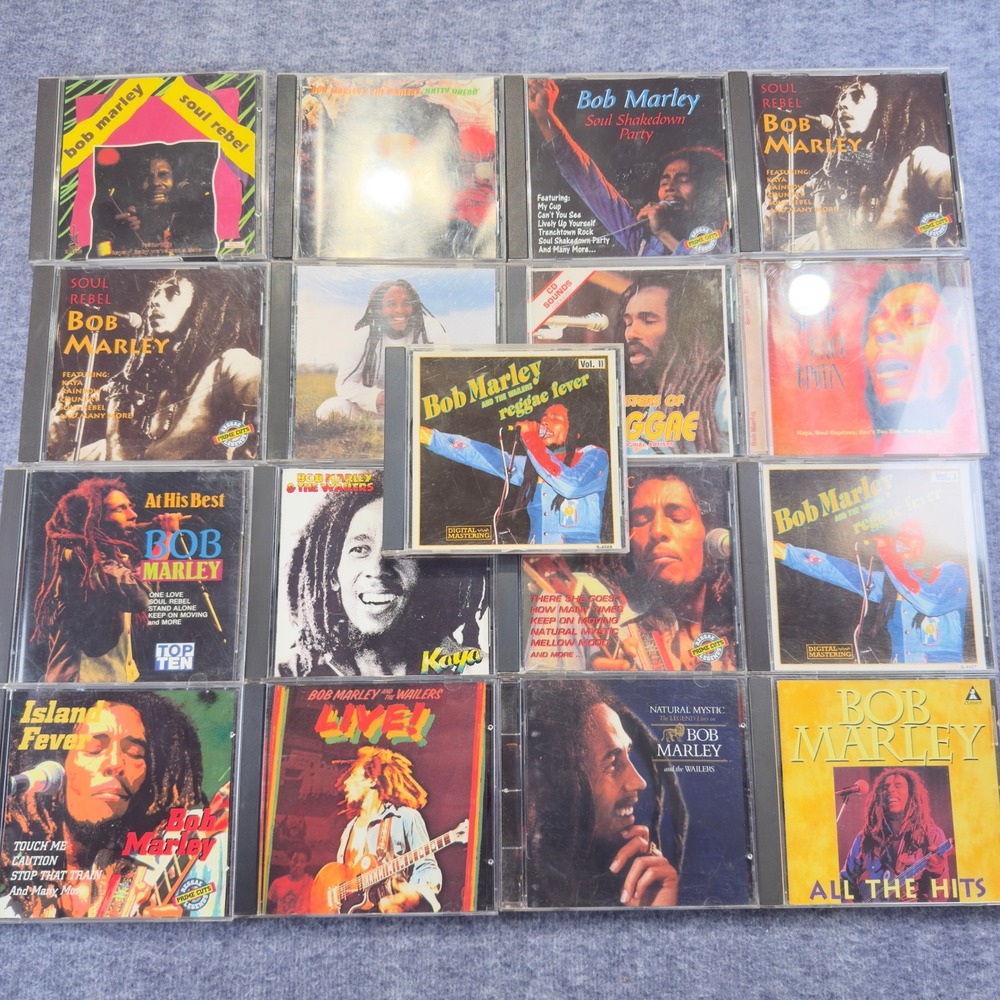 Bob Marley and The Wailers CD Lot of 17 Reggae Kaya Natty Dread Live Soul Rebel